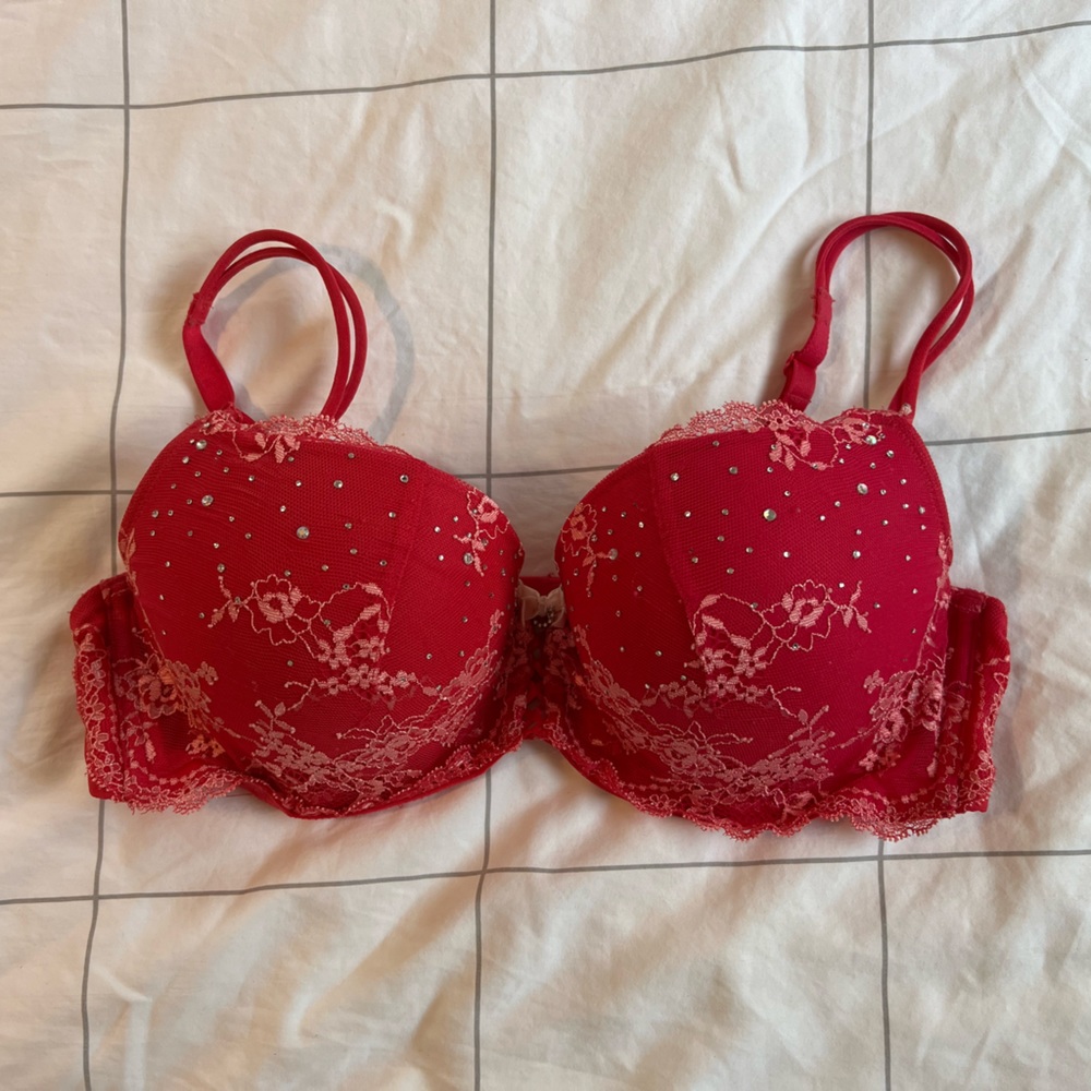 Magenta Victoria’s Secret Padded Demi Bra 36C